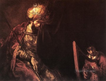  David Deco Art - Saul and David portrait Rembrandt
